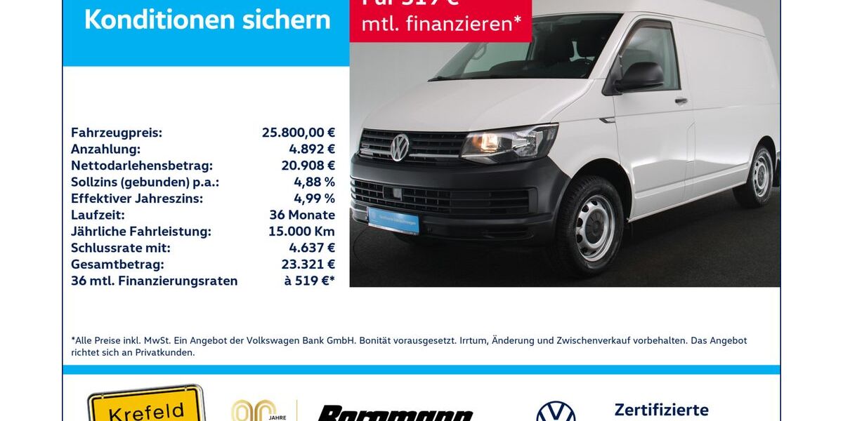 VW T6 Transporter 81.104 km 25.800 &euro; Krefeld 47803